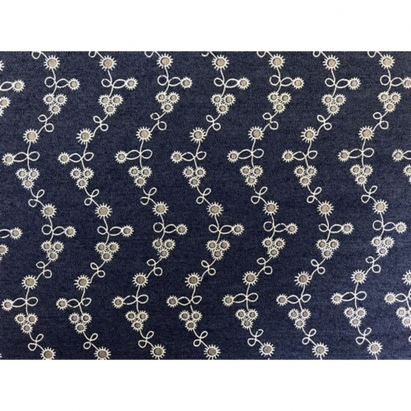 Ткань джинс FD Волна КЛ.26001 (40%п/э, 60%х/б) 48х50см цв.т.синий