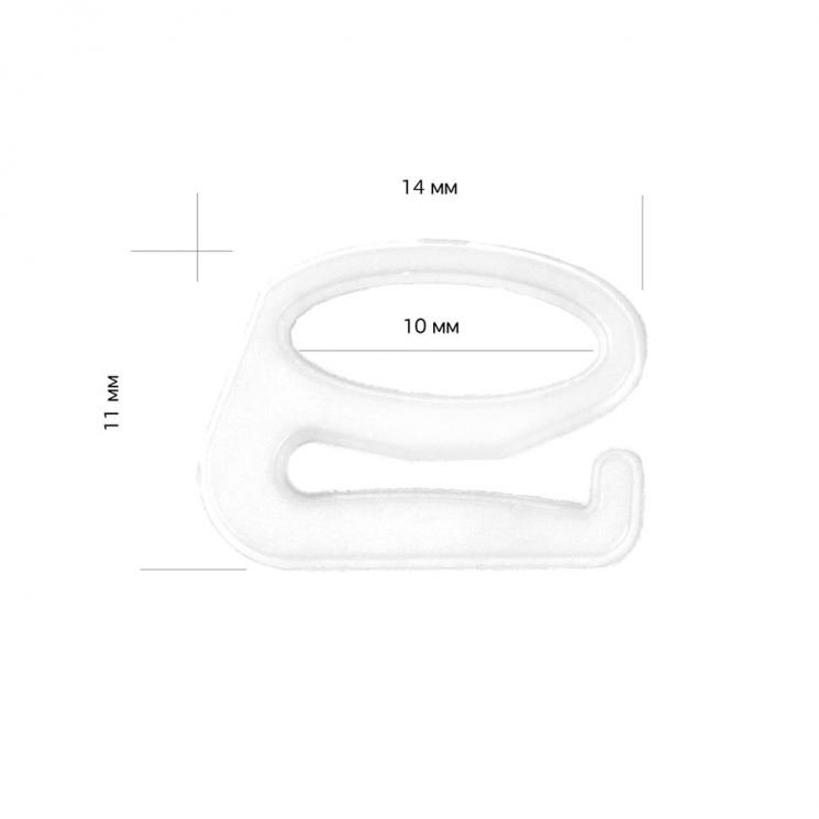 Крючок для бюстгальтера пластик TBY-82638 d10мм, цв.белый, уп.100шт