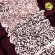 Кружево-стрейч KRUZHEVO арт.TBY.40992 шир.225мм цв.003 розовый уп.25м