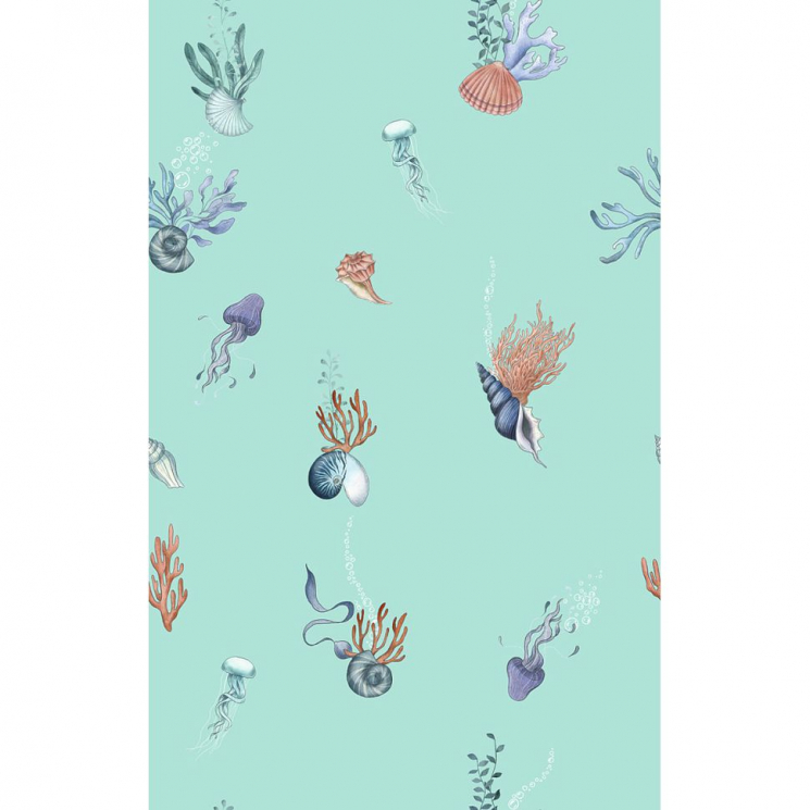 Ткань для пэчворка PEPPY Морские Глубины 135 г/м? 100% хлопок цв.МГ- 12 бирюзовый уп.50х50 см