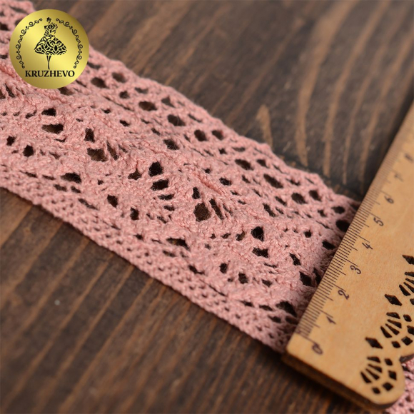 Тесьма вязаная KRUZHEVO 50мм TBY-6368 цв.32 розовый уп.10м