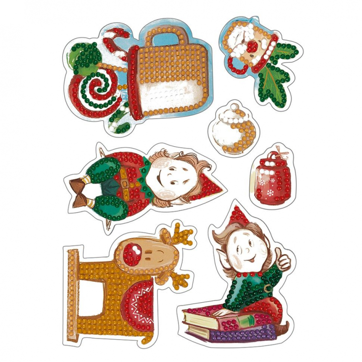 Кристальная мозаика ФРЕЯ арт.ALVN-103 Гномы (наклейки) 14х19,5 см