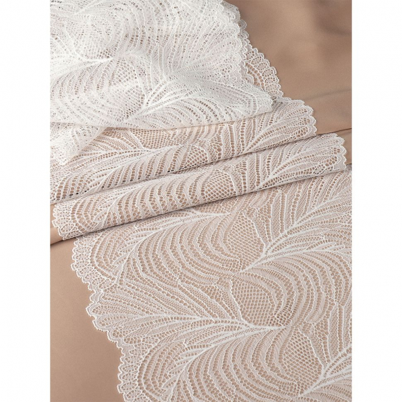 Кружево-стрейч KRUZHEVO арт.TBY.3517 шир.215мм цв.004 белый уп.2,7м