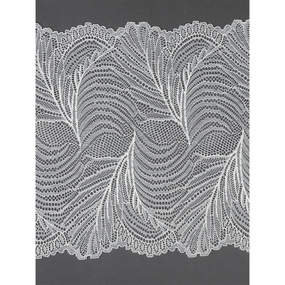 Кружево-стрейч KRUZHEVO арт.TBY.3517 шир.215мм цв.004 белый уп.2,7м