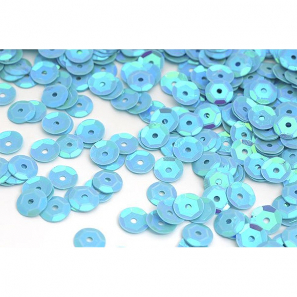 Пайетки россыпью арт.TBY-FLK032 8мм цв.17 голубой уп.50г