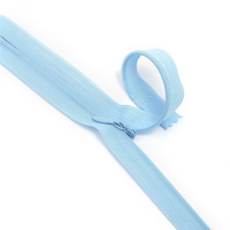 Молния MaxZipper пласт. потайная №3 20см н/р цв.F184 голубой уп.50шт