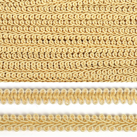 Тесьма TBY Шанель плетеная шир.12мм 0384-0016 цв.086 бежевый уп.18,28м