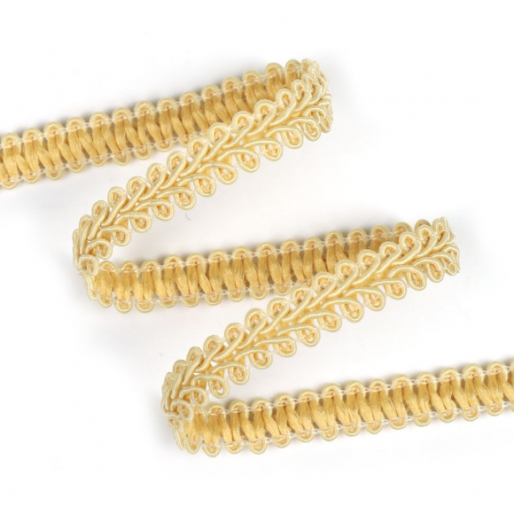 Тесьма TBY Шанель плетеная шир.12мм 0384-0016 цв.086 бежевый уп.18,28м