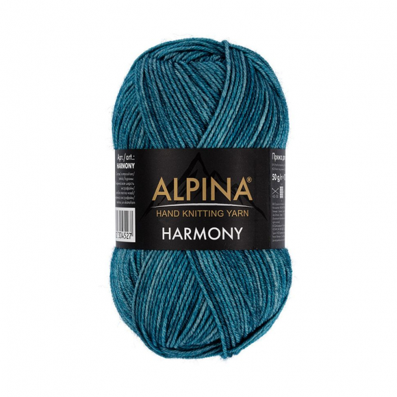 Пряжа ALPINA HARMONY (100% мериносовая шерсть) 10х50г/175м цв.05 т.бирюзовый Пряжа ALPINA HARMONY (100% мериносовая шерсть) 10х50г/175м цв.05 т.бирюзовый