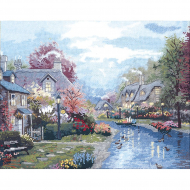 6923_Набор для вышивания "Ручей в свете фонарей"