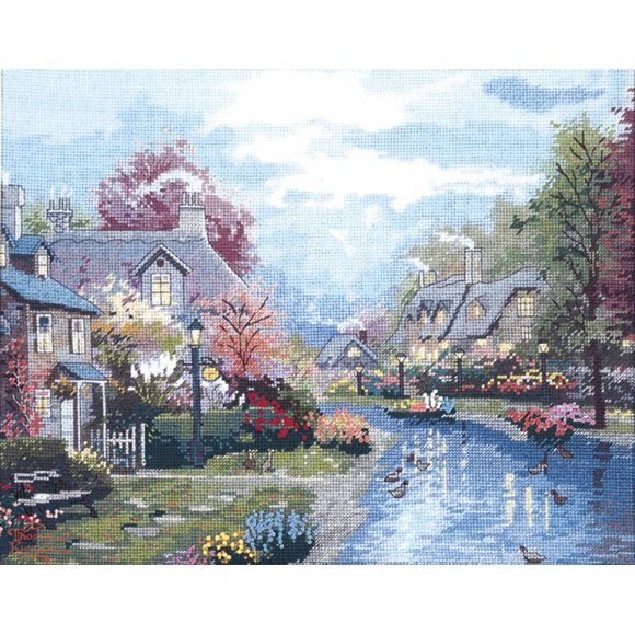 6923_Набор для вышивания "Ручей в свете фонарей"