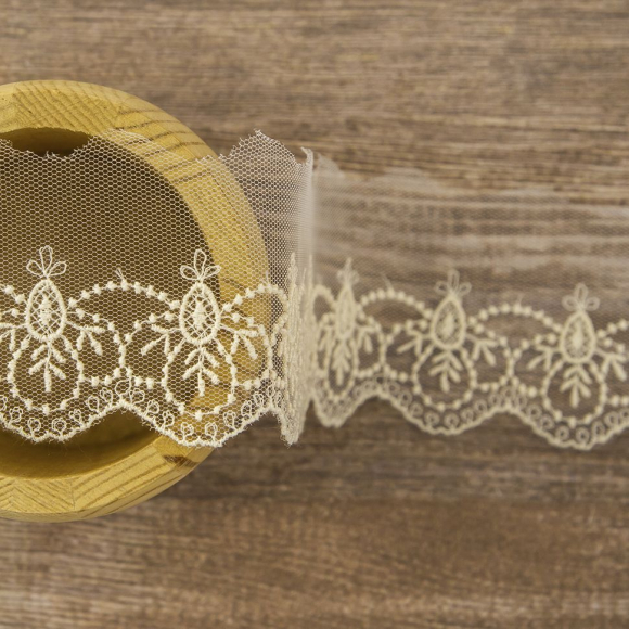 178109_Кружево-вышивка на тюле, 32 мм, 14,6 м