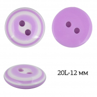 Пуговицы пластик TBY P-999-12 цв.12 сиреневый 20L-12мм, 2 прокола, 50 шт