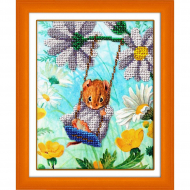 Набор для вышивания бисером ПАУТИНКА арт.Б-560 На качельках 14х18 см