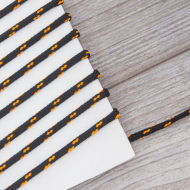 74573_Шнур PEGA полиэстровый неоновый, цвет черный с оранжевым, 4,7 мм