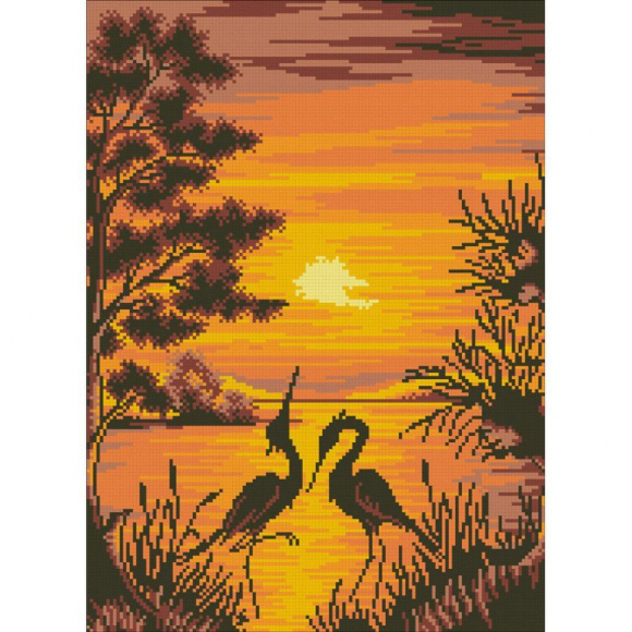 Набор Паутинка для изготовления картины со стразами арт.М405 Закат 32х44 см