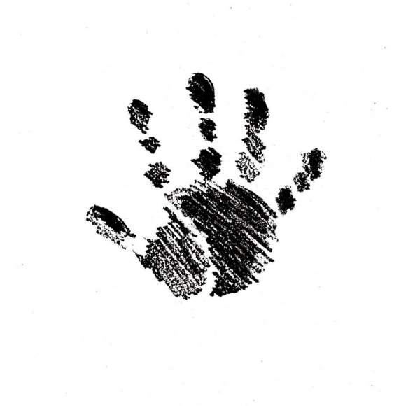 Штамп на деревянной основе "Левая ладонь"