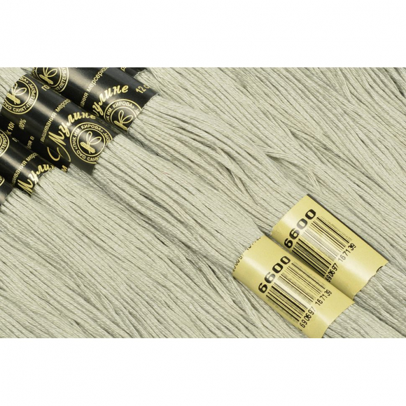 Нитки мулине цв.6600 св.серый 12х10м С-Пб