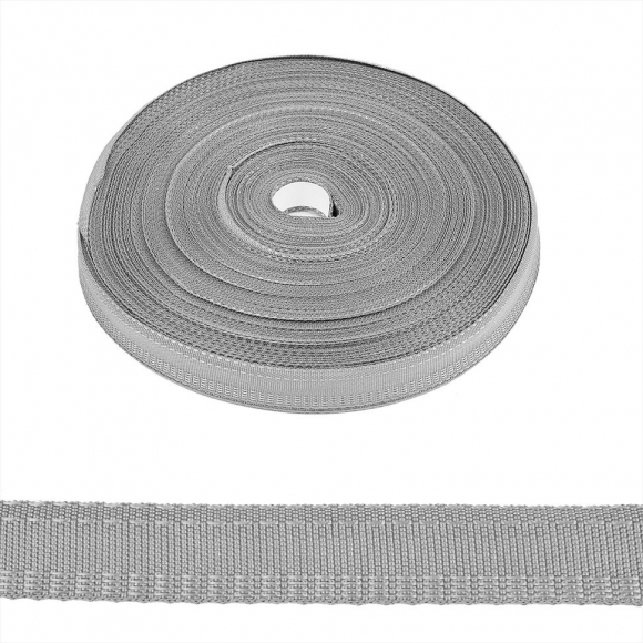 Тесьма брючная (полиэфирная) двухсторонняя арт.4316 шир.15мм цв.серый уп.50м А