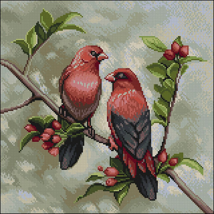 Кристальная мозаика на холсте ФРЕЯ арт.ALVK-107 Весенние трели 40х40 см