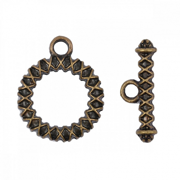 Замок Тогл MAGIC 4 HOBBY для бус арт.MH.111918-4 цв. бронза 15 мм уп.20шт Замок Тогл MAGIC 4 HOBBY для бус арт.MH.111918-4 цв. бронза 15 мм уп.20шт