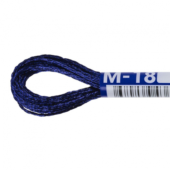 Нитки для вышивания Gamma мулине NM металлик 100% полиэстер 12 x 8 м цв.М-18 т.синий