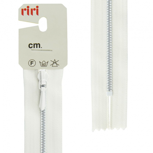 30067_Молния металл крашеная неразъёмная, слайдер Tropf, 3 мм,18 см, цвет 2111,бело-бежевый светлый