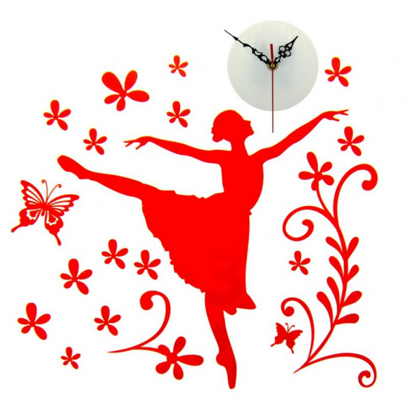 СЛ.805853 Часы-наклейка на стену "Балерина" 42х59,4см