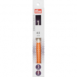 218486 PRYM Крючок для вязания Ergonomics 4,5мм/16см, high-tech полимер, белый/оранжевый