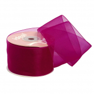 Лента капрон (органза) IDEAL шир.50мм цв.1025 фиолетовая фуксия уп.27,4 м