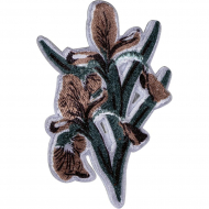 Термоаппликация "Цветок темно-зеленый с коричневыми листьями"