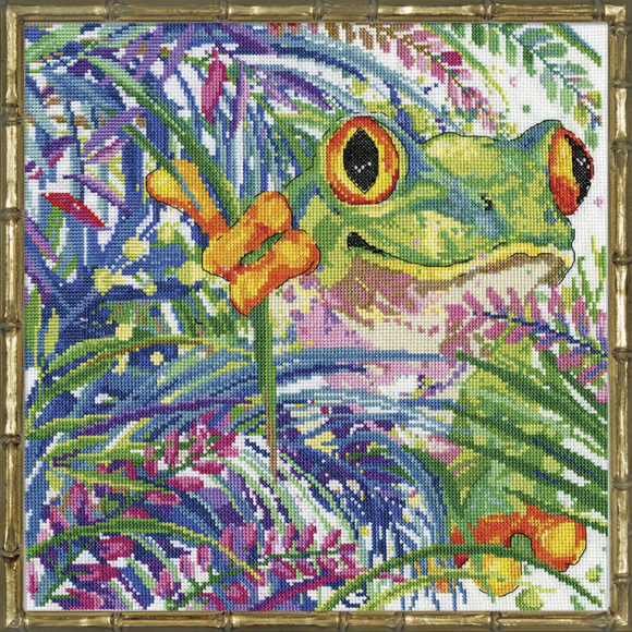 Набор для вышивания DESIGN WORKS арт.3267 Древесные лягушки 30,5х30,5 см