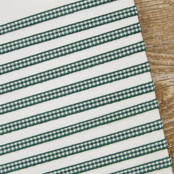 24011_Лента с рисунком клетка SAFISA, 6 мм, 25 м, цвет 43, темно-зеленый