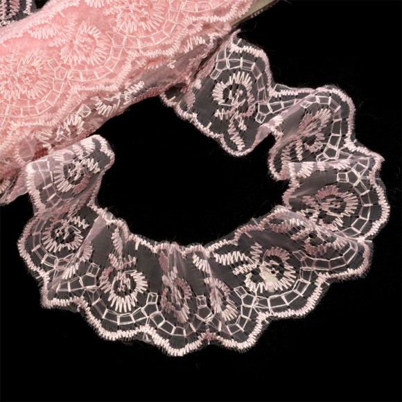 Кружево капрон KRUZHEVO арт.TBS.30010 шир.45мм цв.004 (240) св.розовый уп.9,14м