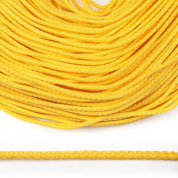 Шнур круглый полипропилен 04мм цв.желтый уп.100м