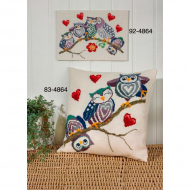 Набор для вышивания PERMIN арт.92-4864 Совы на ветке 29х21 см