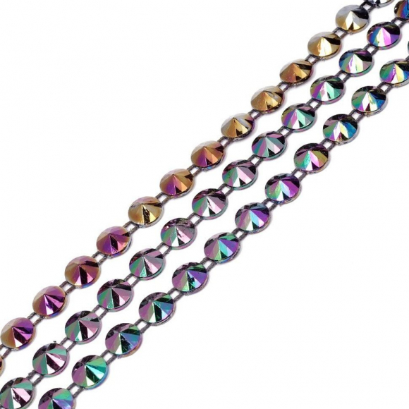 Тесьма пластиковая арт.TBY A06 цв.05 черный AB ?10мм уп.9.14м