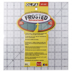 88279_Линейка для пэчворка "Frosted", градация в дюймах, квадрат 9 х 9"