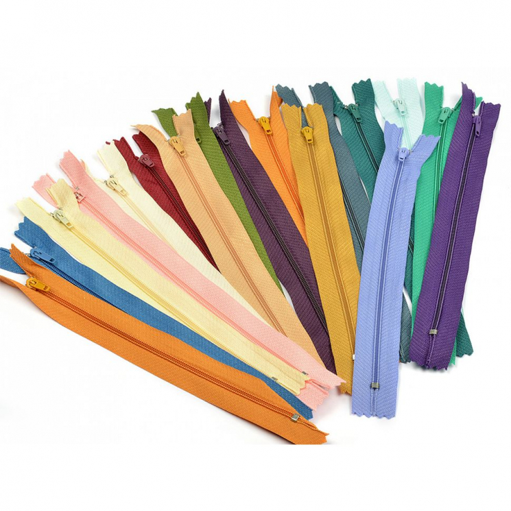 Молния MaxZipper пласт. юбочная №3, 18см, АССОРТИ №1 уп.20цв х 5шт