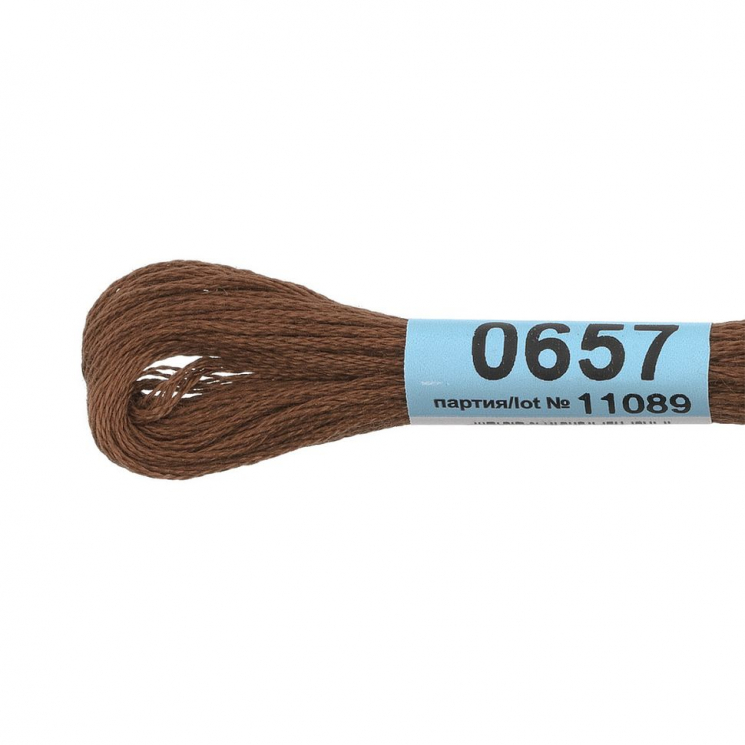 Нитки для вышивания Gamma мулине (0207-0819) 100% хлопок 24 x 8 м цв.0657 коричневый