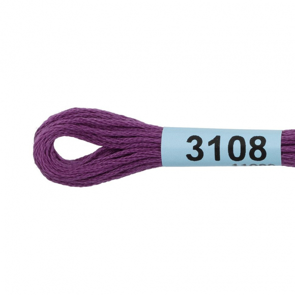 Нитки для вышивания Gamma мулине (3071-3172) 100% хлопок 24 x 8 м цв.3108 т.т.сиреневый