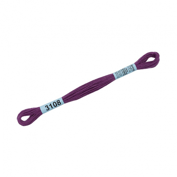 Нитки для вышивания Gamma мулине (3071-3172) 100% хлопок 24 x 8 м цв.3108 т.т.сиреневый