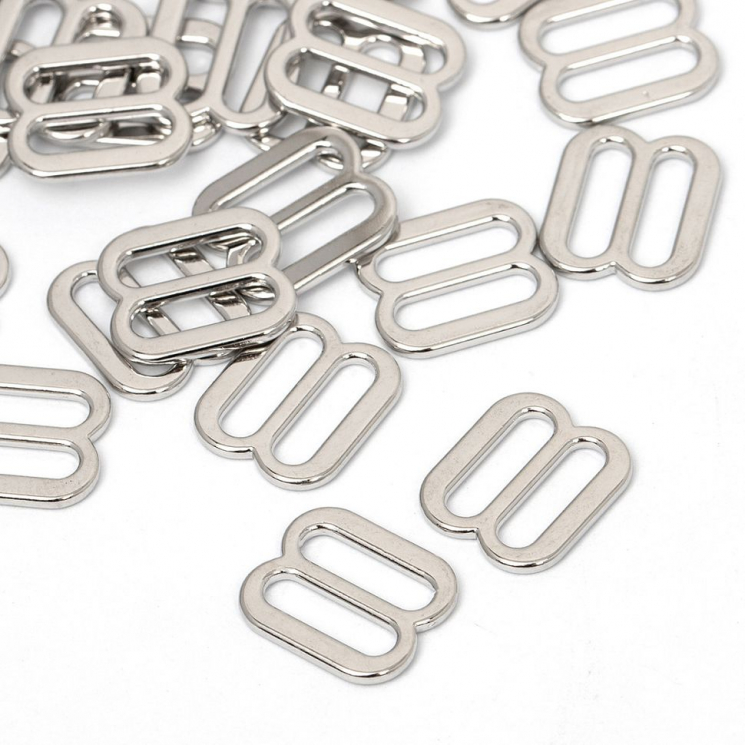 Пряжка регулятор для бюстгальтера металл TBY-810Z 10мм цв.никель, уп.1000шт