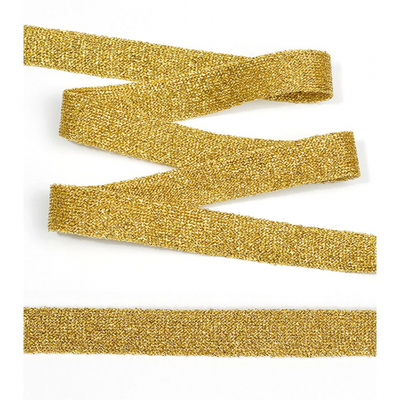 Тесьма TBY трикотажная Лампас KTS1415 шир.15мм цв.золото уп.10м