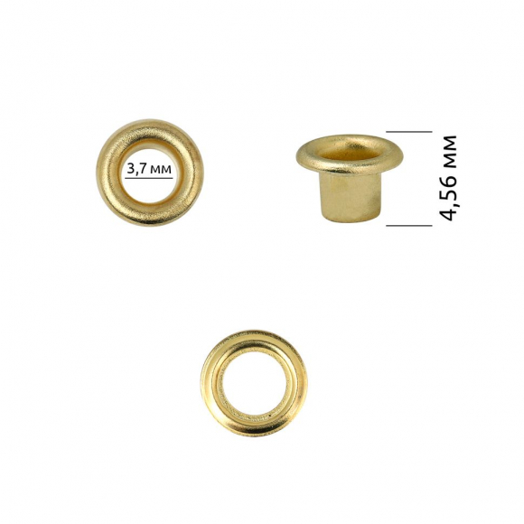 Люверсы сталь New Star №1,7 (? 3,7мм, h 4,56мм) цв.золото уп.500шт