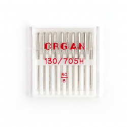 Иглы для бытовых швейных машин ORGAN универсальные №60, уп.10 игл