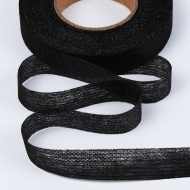 Лента Idealtex нитепрошивная клеевая по долевой 15мм цв.чер арт.4715B рул.25м