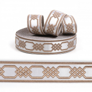 Лента отделочная жаккардовая арт.TBY.2703-30  шир.30 мм цв.01 бежевый уп.24,3 м