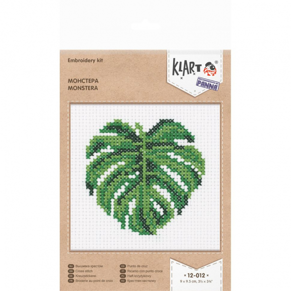 Набор для вышивания KLART арт. 12-012 Монстера 9х9,5 см