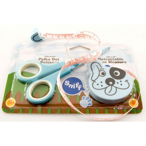 60822_Набор ножницы 13,5 см и рулетка-сантиметр "Хрюшки и щенки", 14 шт 60822_Набор ножницы 13,5 см и рулетка-сантиметр "Хрюшки и щенки", 14 шт